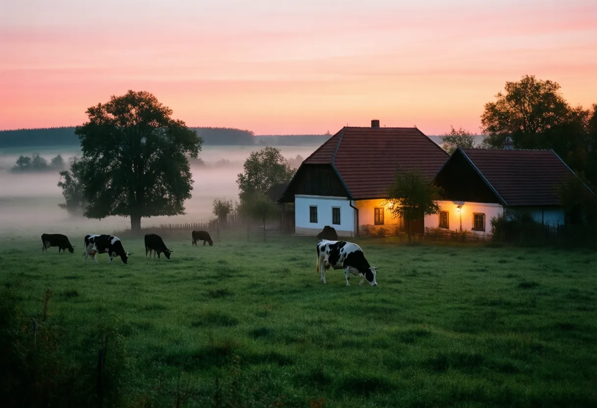 A farm hajnalban